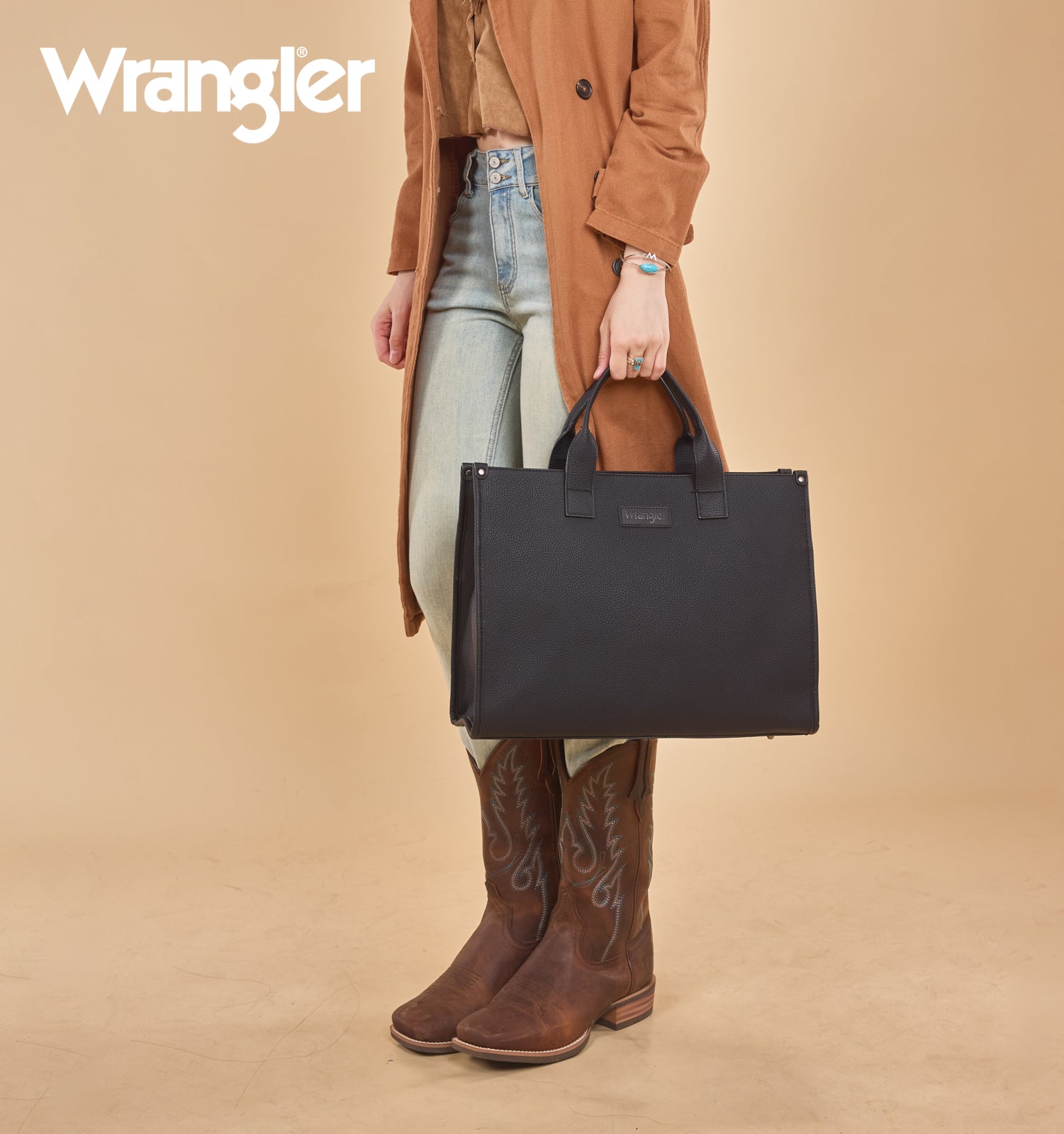 Wrangler Structured Work Tote/Large Carry-All Tote/Crossbody with Pouch