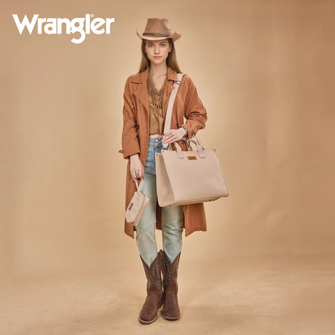 Wrangler Structured Work Tote/Large Carry-All Tote/Crossbody with Pouch