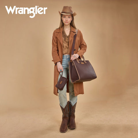 Wrangler Structured Work Tote/Large Carry-All Tote/Crossbody with Pouch
