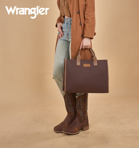 Wrangler Structured Work Tote/Large Carry-All Tote/Crossbody with Pouch