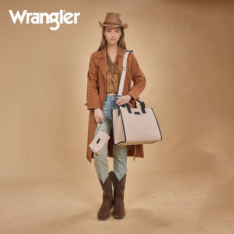 Wrangler Structured Work Tote/Large Carry-All Tote/Crossbody with Pouch