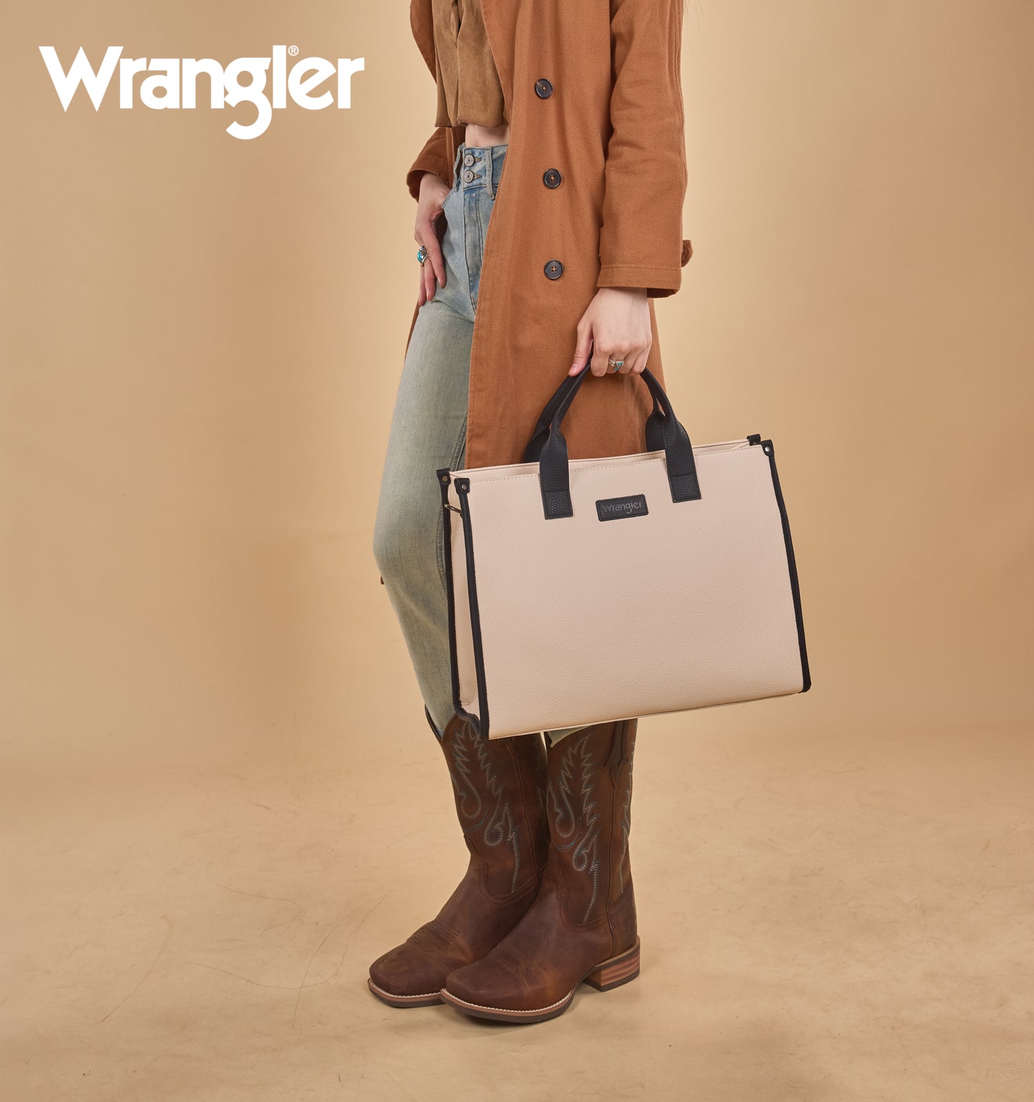 Wrangler Structured Work Tote/Large Carry-All Tote/Crossbody with Pouch