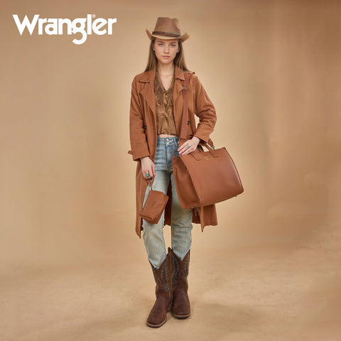 Wrangler Structured Work Tote/Large Carry-All Tote/Crossbody with Pouch