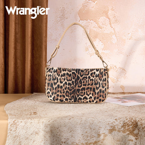 Wrangler Western Leopard Print Shoulder Bag with Chain Detail