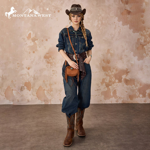 Montana West Embossed Fringe Mini Crossbody