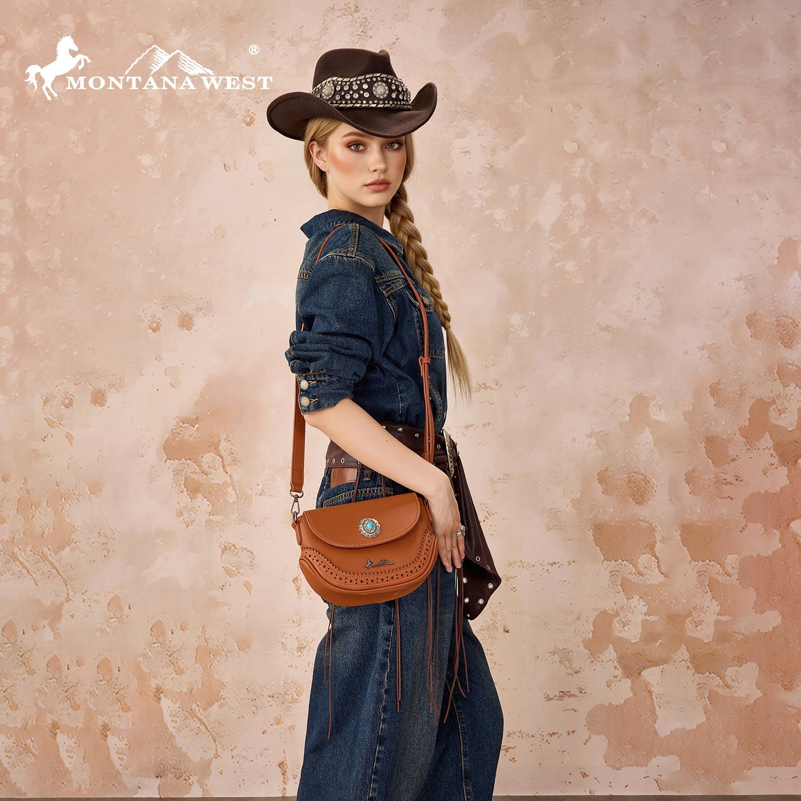 Montana West Turquoise Concho Saddle Crossbody