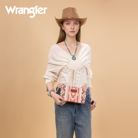 Wrangler Sherpa Aztec Canvas  Clutch