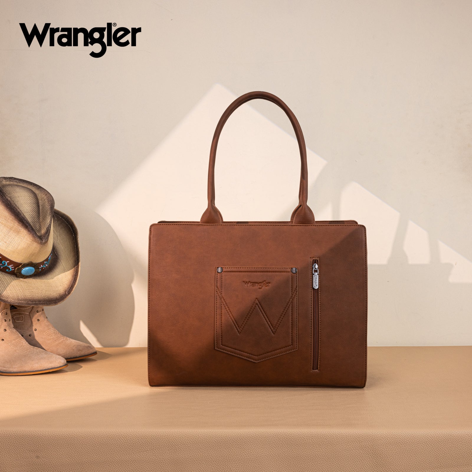Wrangler Horseshoe Cutout Carry-All Large Tote Bag