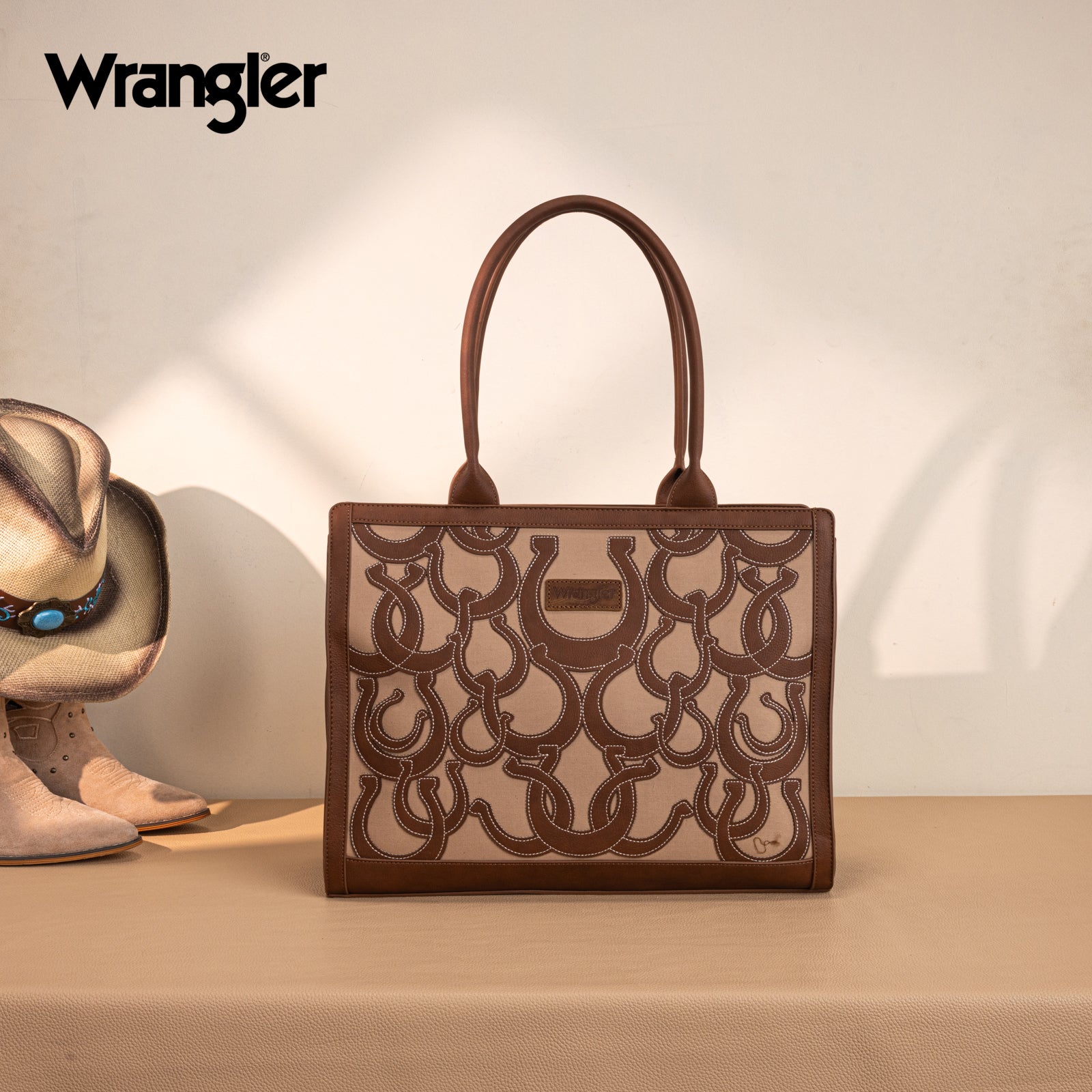 Wrangler Horseshoe Cutout Carry-All Large Tote Bag