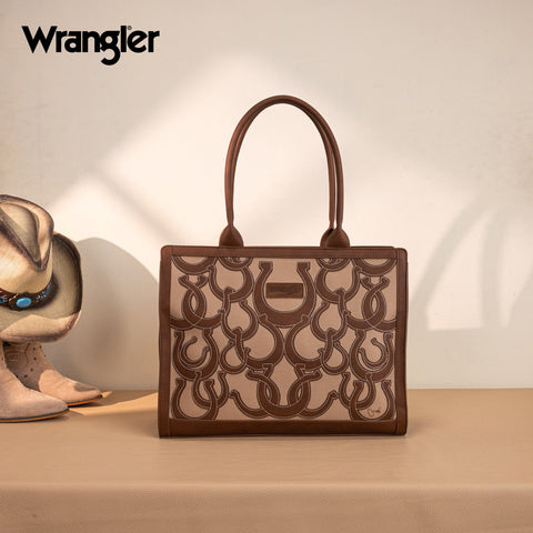 Wrangler Horseshoe Cutout Carry-All Large Tote Bag