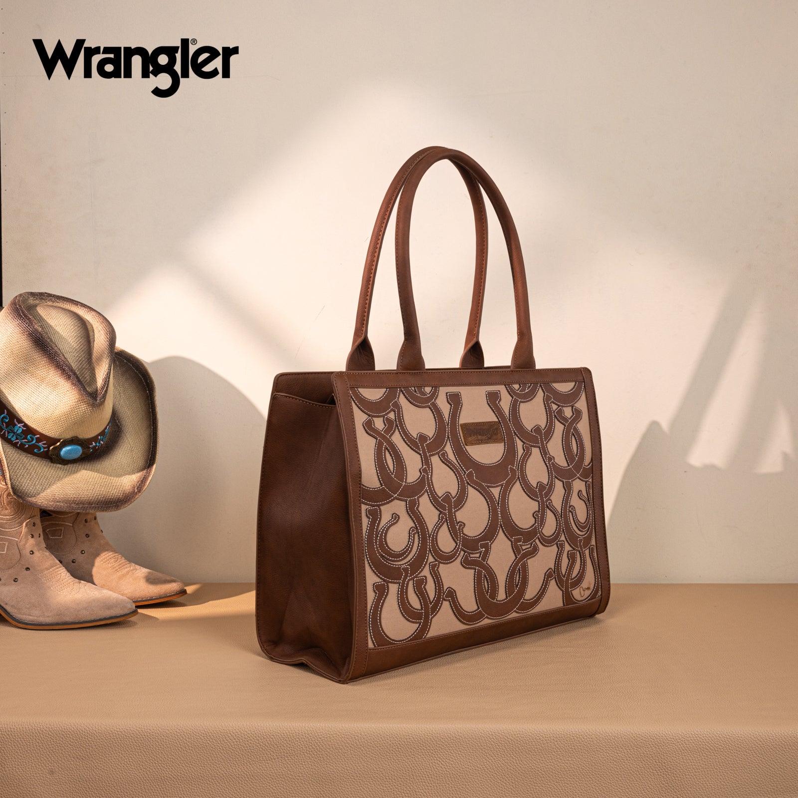 Wrangler Horseshoe Cutout Carry-All Large Tote Bag