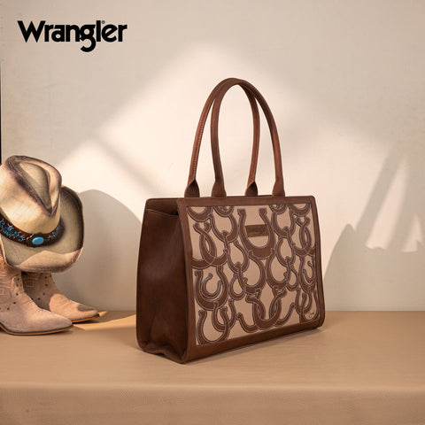 Wrangler Horseshoe Cutout Carry-All Large Tote Bag