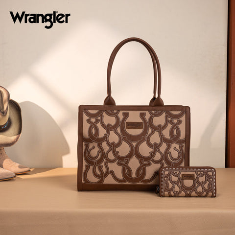 Wrangler Horseshoe Cutout Carry-All Large Tote Bag