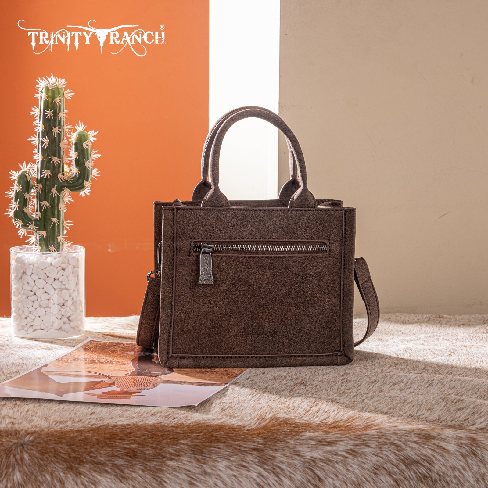 Trinity Ranch Western Hair-On Cowhide Mini Tote/Crossbody
