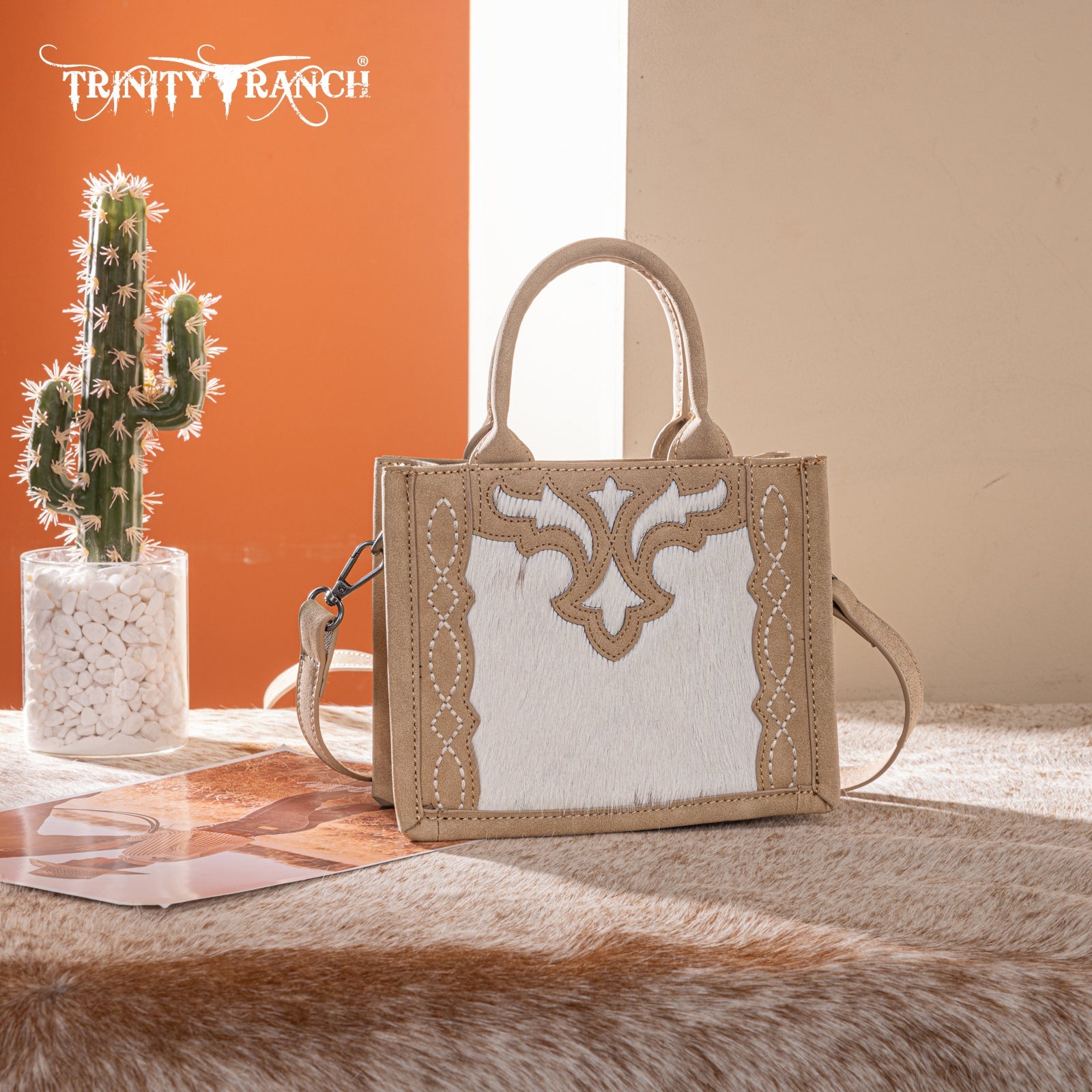 Trinity Ranch Western Hair-On Cowhide Mini Tote/Crossbody