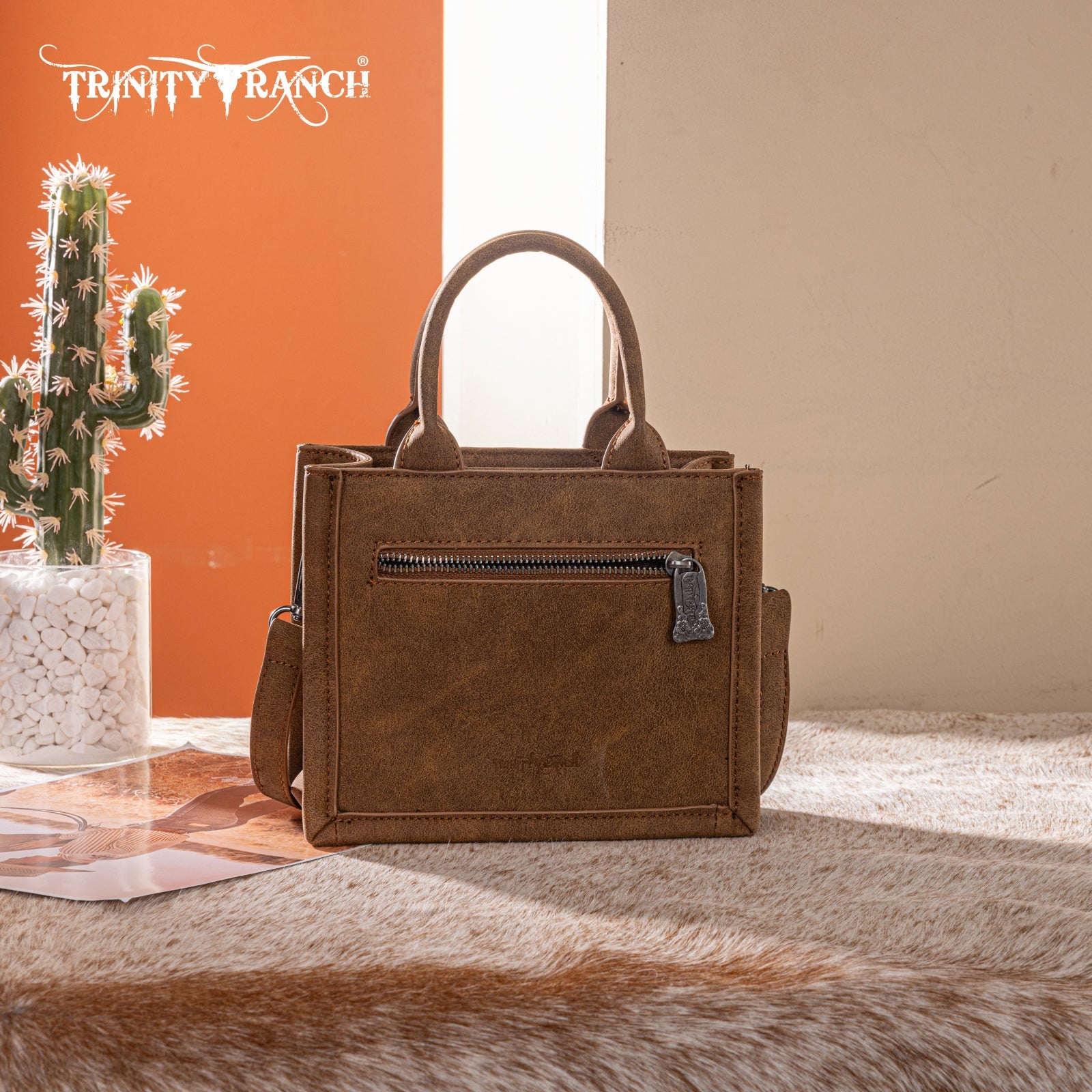 Trinity Ranch Western Hair-On Cowhide Mini Tote/Crossbody