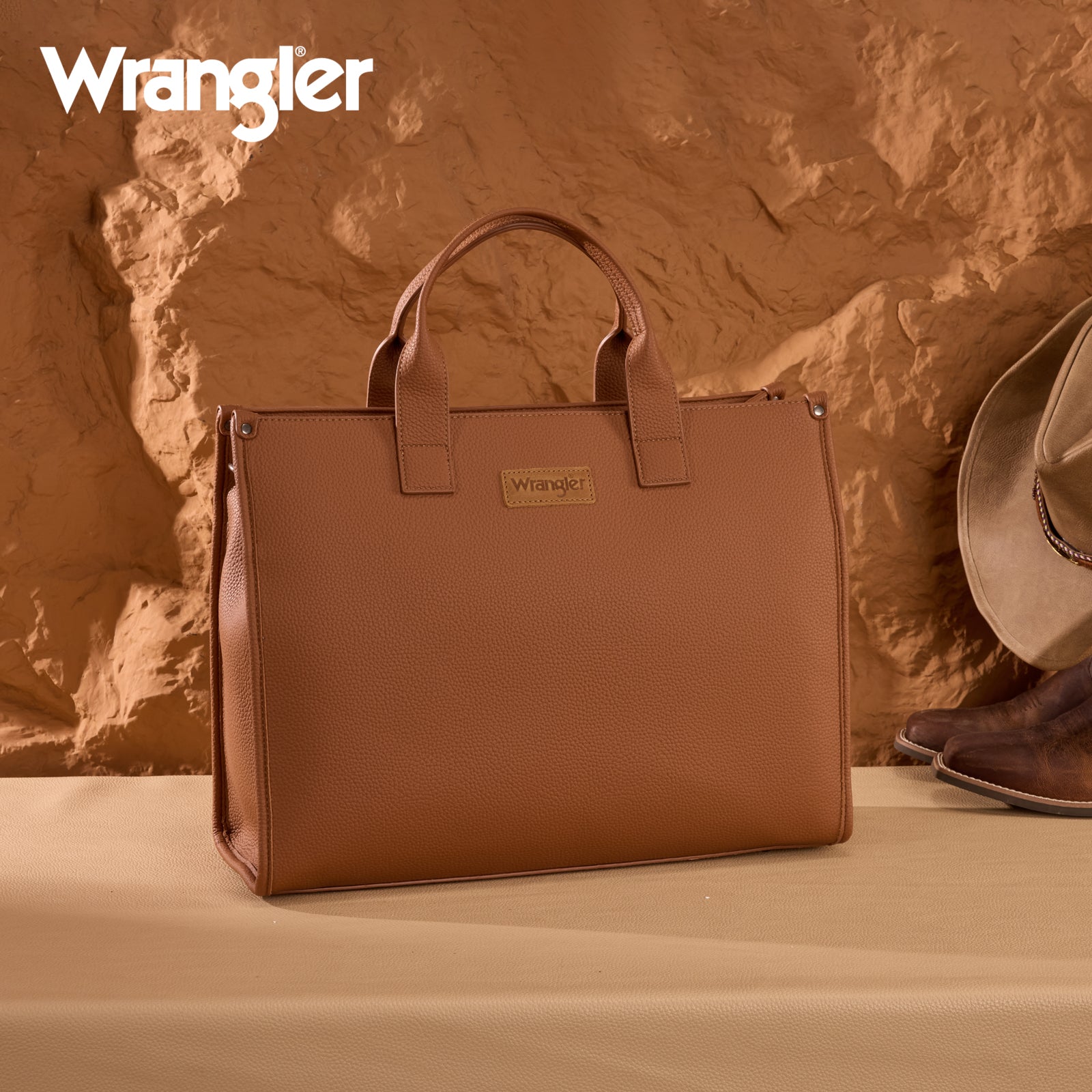 Wrangler Structured Work Tote/Large Carry-All Tote/Crossbody with Pouch