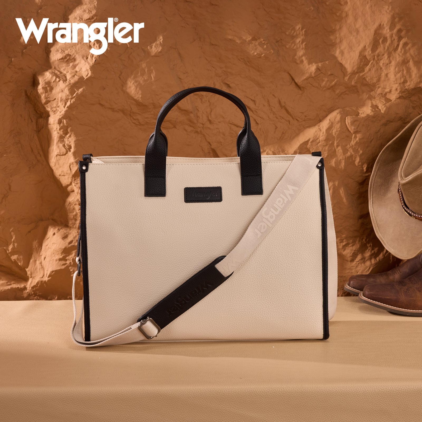 Wrangler Structured Work Tote/Large Carry-All Tote/Crossbody with Pouch