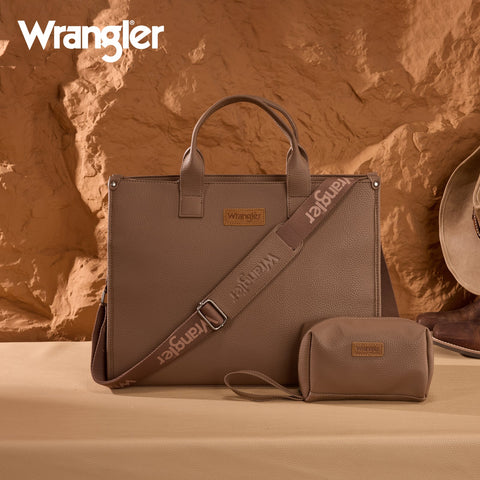 Wrangler Structured Work Tote/Large Carry-All Tote/Crossbody with Pouch