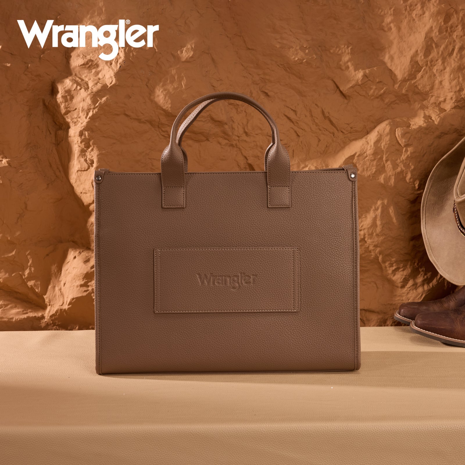 Wrangler Structured Work Tote/Large Carry-All Tote/Crossbody with Pouch