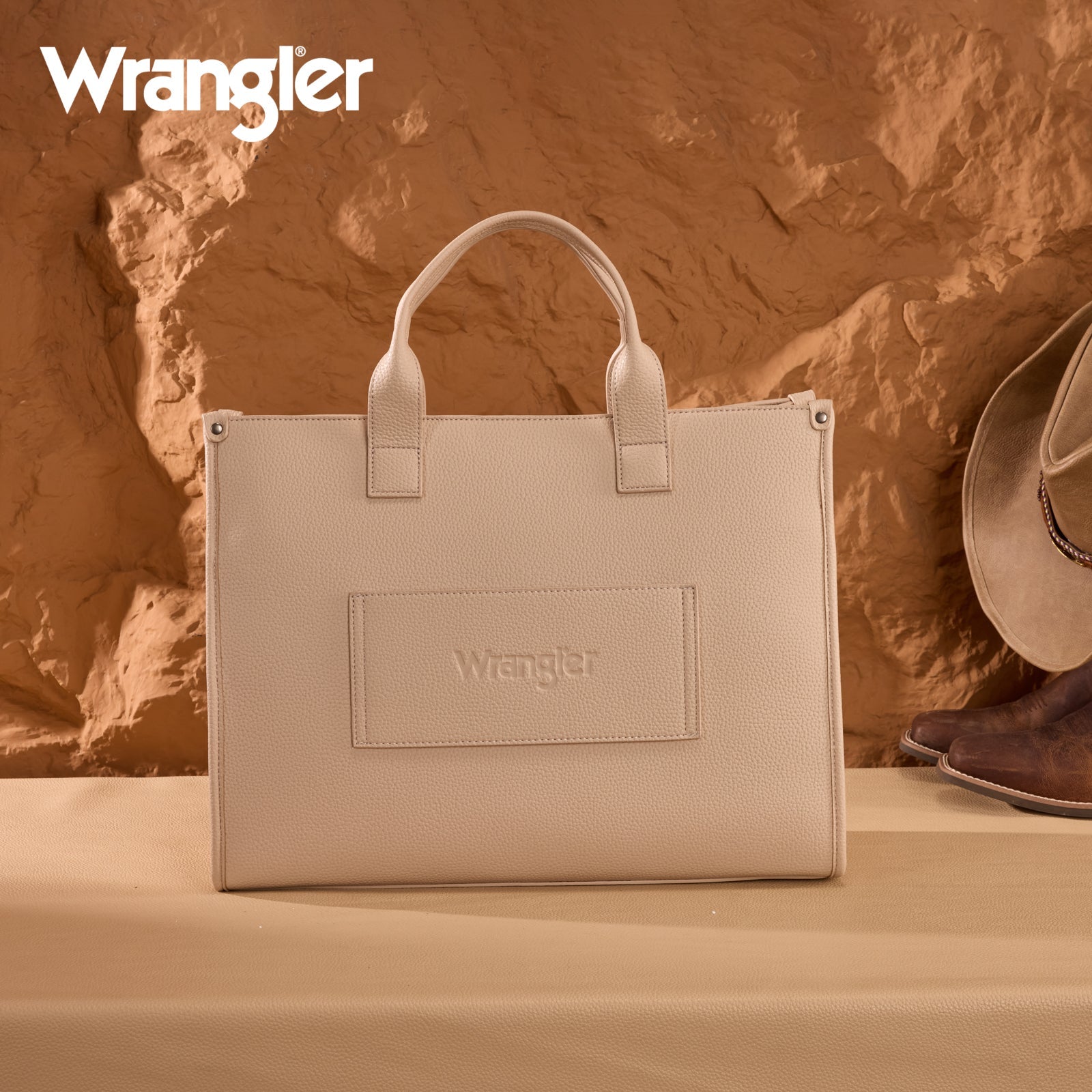 Wrangler Structured Work Tote/Large Carry-All Tote/Crossbody with Pouch