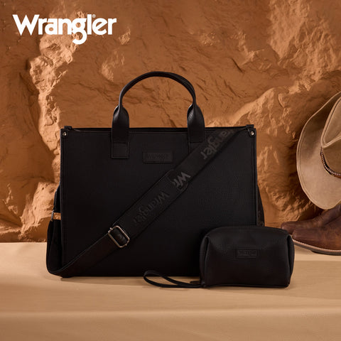 Wrangler Structured Work Tote/Large Carry-All Tote/Crossbody with Pouch
