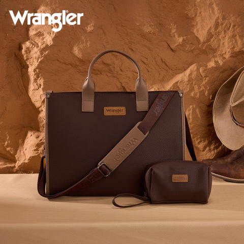 Wrangler Structured Work Tote/Large Carry-All Tote/Crossbody with Pouch
