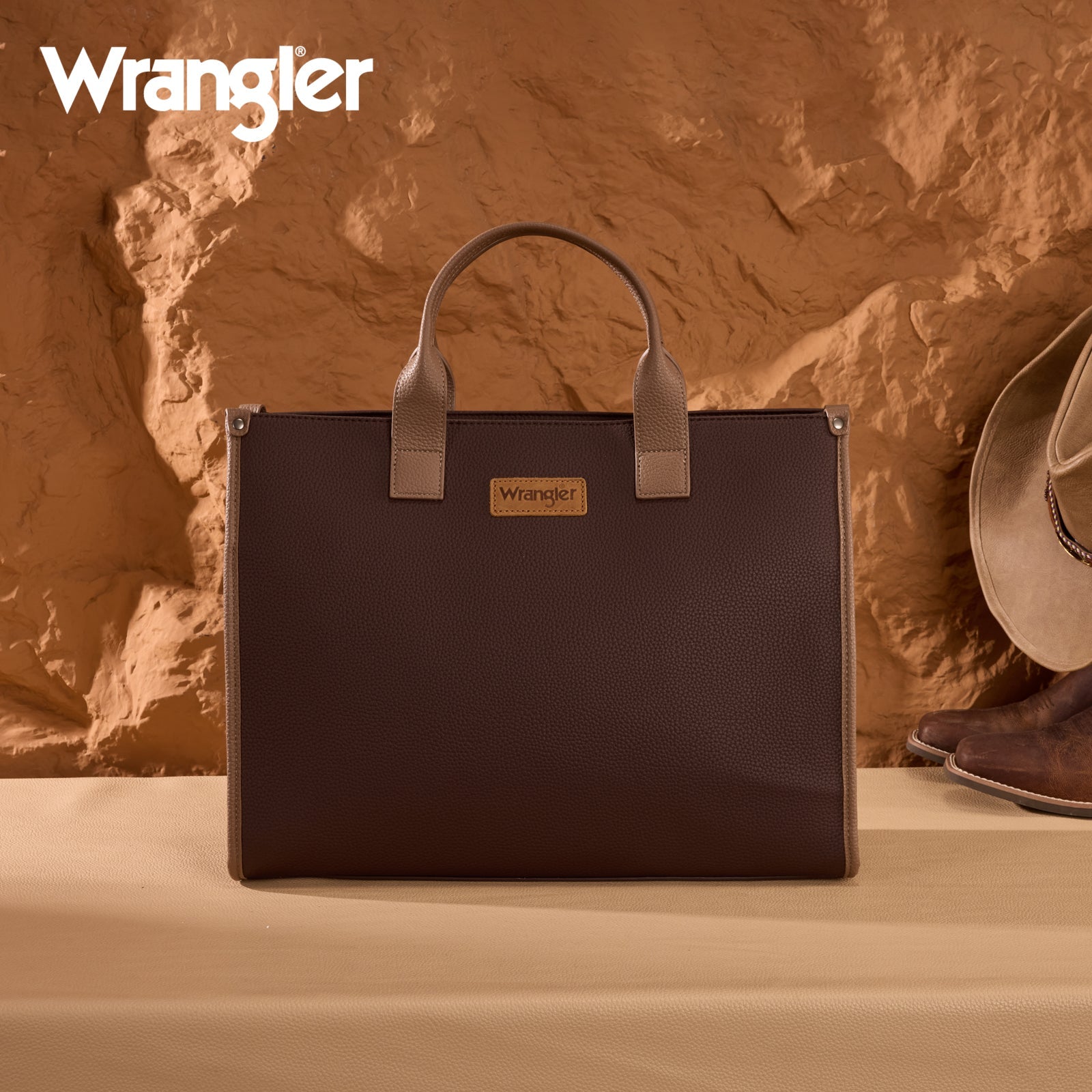 Wrangler Structured Work Tote/Large Carry-All Tote/Crossbody with Pouch