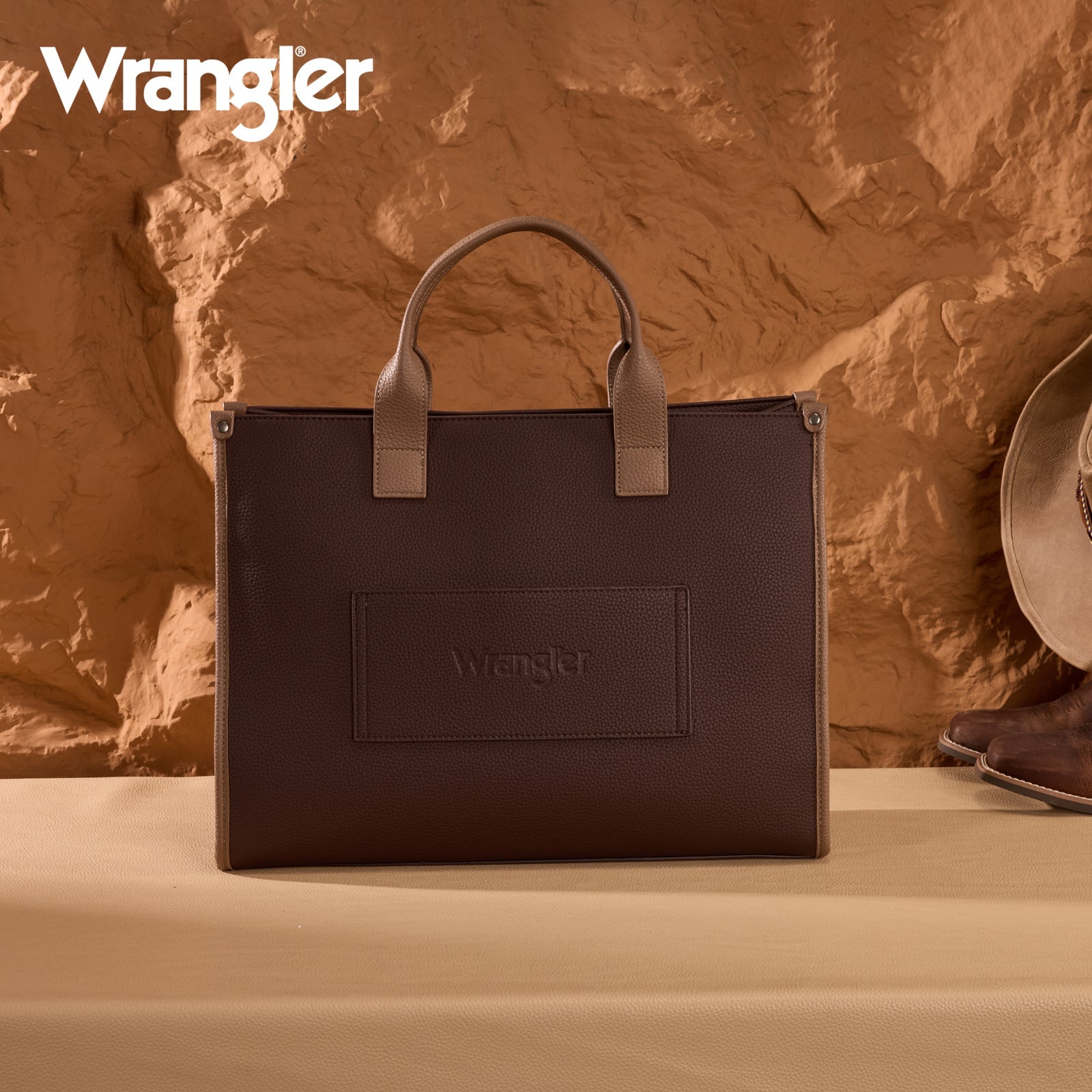 Wrangler Structured Work Tote/Large Carry-All Tote/Crossbody with Pouch