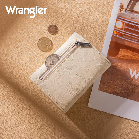 Wrangler Floral Embossed RFID Trifold Wallet