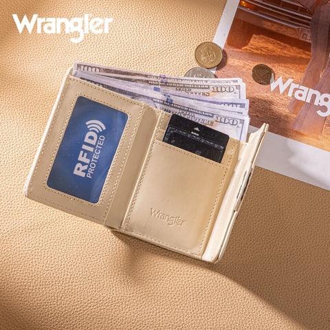Wrangler Floral Embossed RFID Trifold Wallet