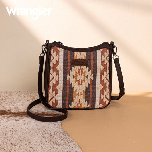 Wrangler Sherpa Aztec Canvas Crossbody
