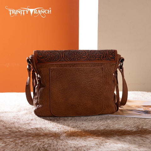 Trinity Ranch Genuine Hair-On Cowhide Tooled Collection Crossbody