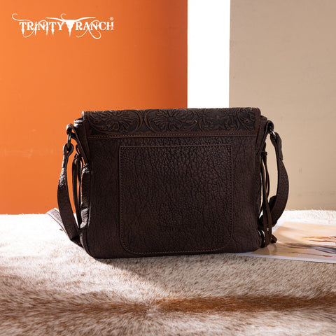 Trinity Ranch Genuine Hair-On Cowhide Tooled Collection Crossbody