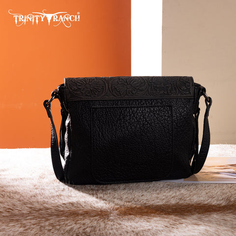 Trinity Ranch Genuine Hair-On Cowhide Tooled Collection Crossbody