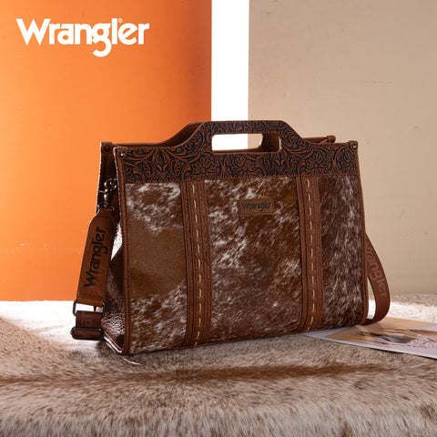 Wrangler Genuine Cowhide Carry-All Cowhide Large Tote/Crossbody