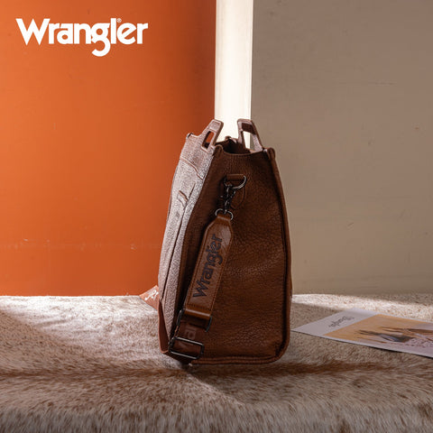 Wrangler Genuine Cowhide Carry-All Cowhide Large Tote/Crossbody