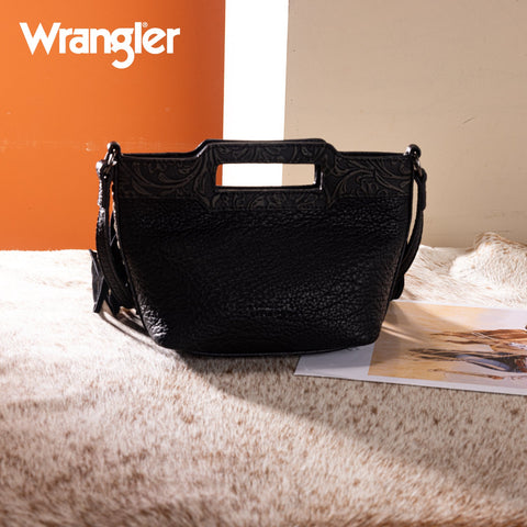 Wrangler Genuine Cowhide Top Handle Fringe Crossbody