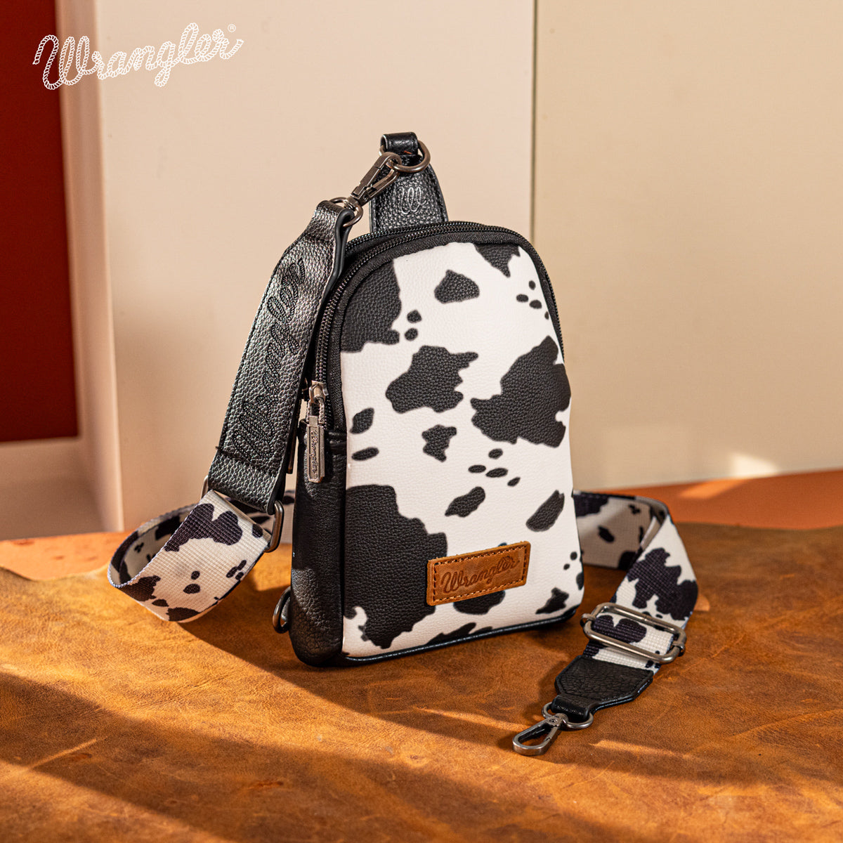 Wrangler Cow Print Sling Bag