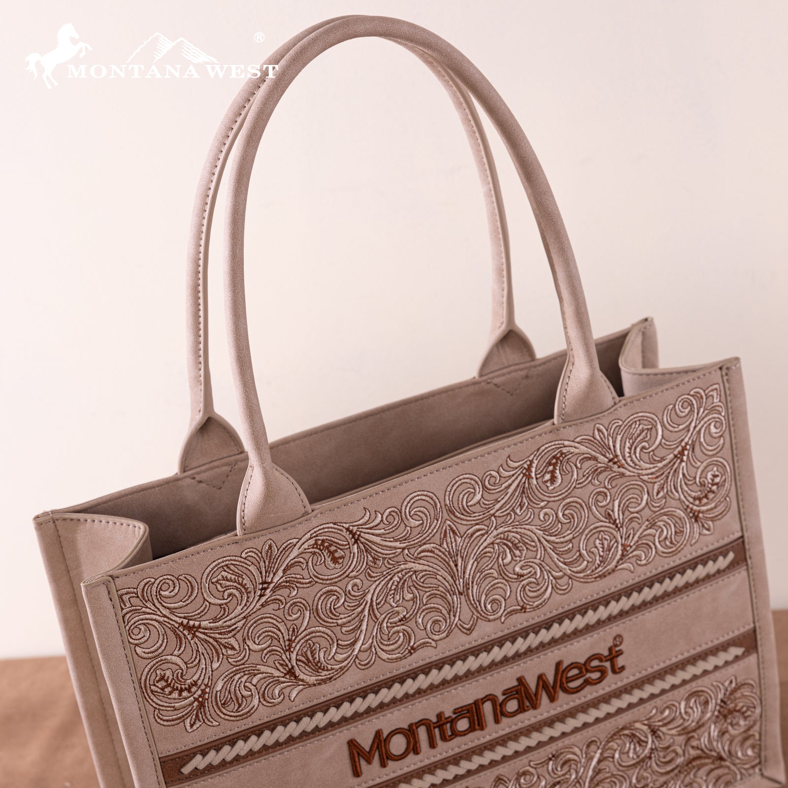 Montana West Pattern Embroidered Concealed Carry Tote