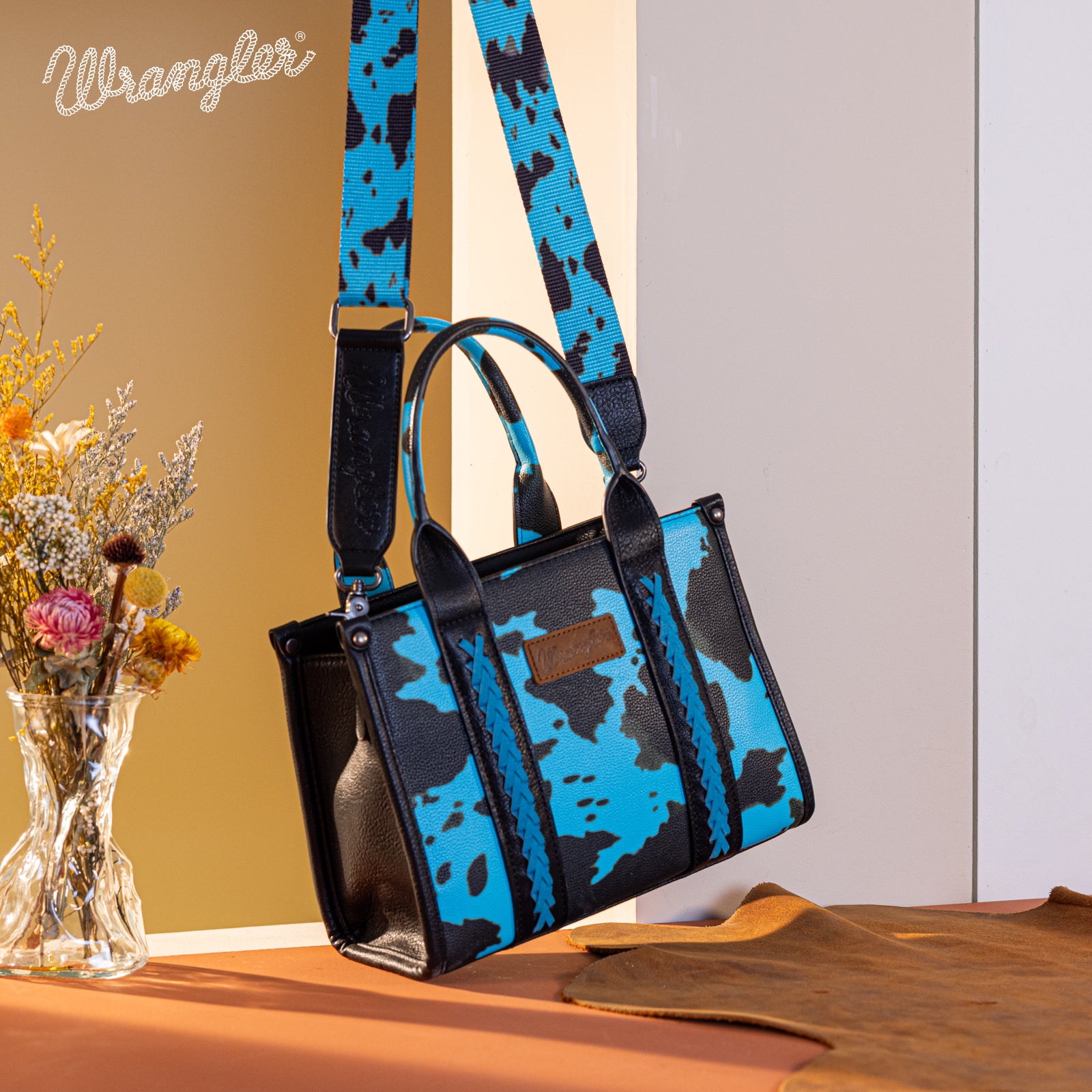 Wrangler Cow Print Concealed Tote Bag