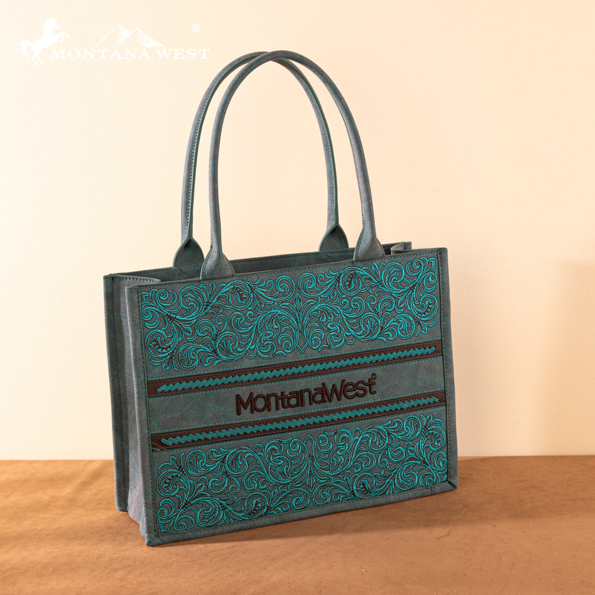 Montana West Pattern Embroidered Concealed Carry Tote