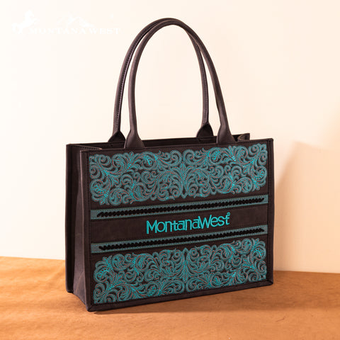 Montana West Pattern Embroidered Concealed Carry Tote