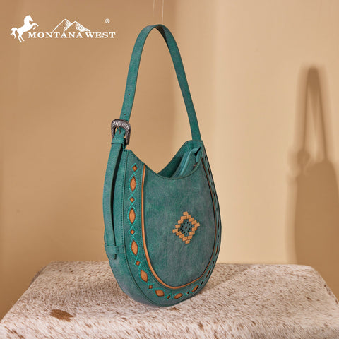 Montana West Western Aztec Cut-Out Hobo Shoulder Bag