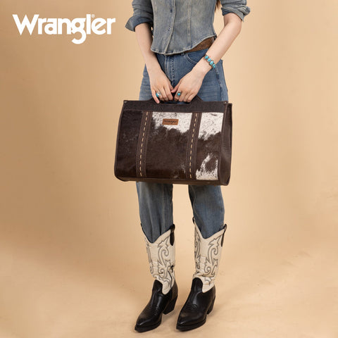 Wrangler Genuine Cowhide Carry-All Cowhide Large Tote/Crossbody