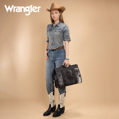 Wrangler Genuine Cowhide Carry-All Cowhide Large Tote/Crossbody