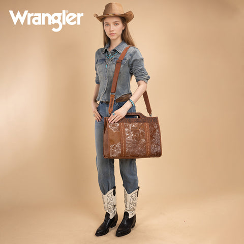 Wrangler Genuine Cowhide Carry-All Cowhide Large Tote/Crossbody