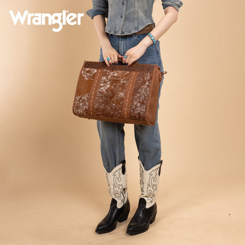 Wrangler Genuine Cowhide Carry-All Cowhide Large Tote/Crossbody