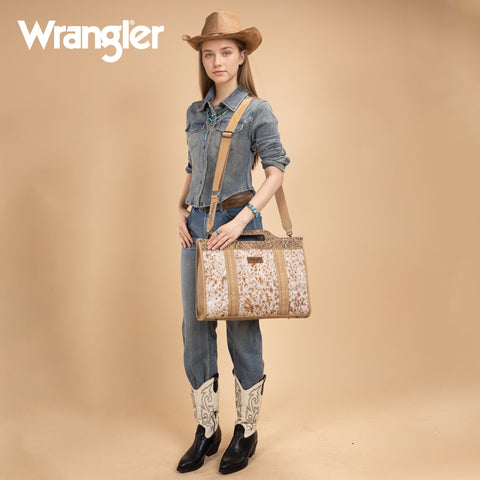 Wrangler Genuine Cowhide Carry-All Cowhide Large Tote/Crossbody