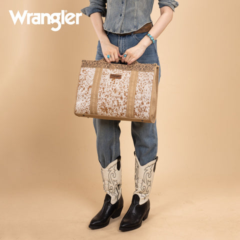 Wrangler Genuine Cowhide Carry-All Cowhide Large Tote/Crossbody
